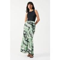Warehouse Womens Midaxi Skirt Khaki Woven Polyester Long Spring Summer