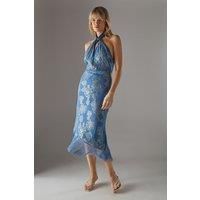 Warehouse Blue Midi Dress Womens Occasion Dresses