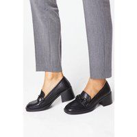Womens Lolita High Block Heel Snaffle Detail Loafers