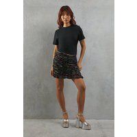 Warehouse Women's Rainbow Metallic Mini Skirt | Size: 8