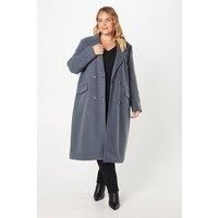 Dorothy Perkins Womens Coat Grey Belted Button Pockets Woven Elegant Horn