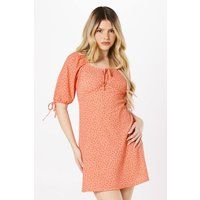 Womens Pink Ditsy Tie Front Mini Dress