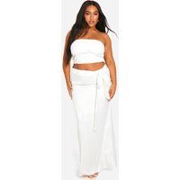 Womens Plus Satin Maxi Skirt