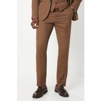 Mens Copper Plain Weave Slim Fit Suit Trouser - 34L