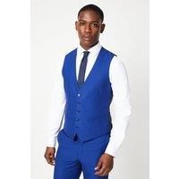 Bright Blue Slim Fit Suit Waistcoat
