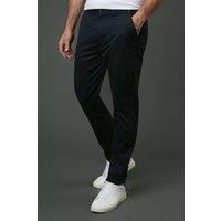 Maine Mens Chino Trousers Slim Fit Navy Cotton Blend Comfort Belt Loops