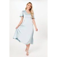Satin Cut Out Back Midi Dress