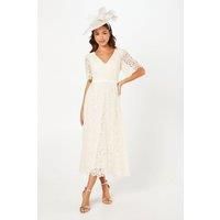 Coast Womens Midi Dress Oyster Embroidered Mesh Angel Sleeve Spring Summer