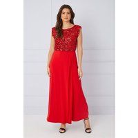 Womens Sequin Wrap Detail Maxi Dress