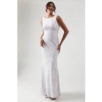 Coast Womens Bridesmaid Dress Purple Crepe Sleeveless Maxi Cowl Back Elegant