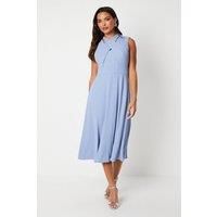 Coast Dusty Blue Fit & Flare Dress Womens Occasion Dresses