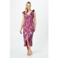 Occasion Petite Satin Button Midi Dress