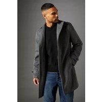 Burton Mid Grey Funnel Neck Coat Mens Casual Jackets & Coats