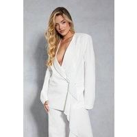 Misspap Ivory Blazer Womens Occasion Jackets & Coats