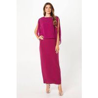 Wallis Womens Maxi Dress Berry Sleeveless Hotfix Overlay Formal Party Gown