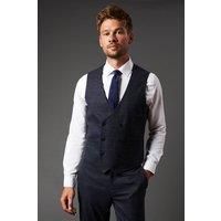 Burton Mens Navy Suit Jacket Navy Tweed Look Regular Fit Double Breasted