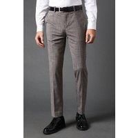 Burton Mens Trousers Charcoal Check Tailored Fit Belt Loops Sleek Pockets