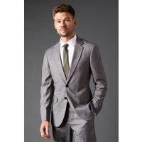 Burton Mens Suit Jacket Grey Regular Fit Notched Lapels Two Button