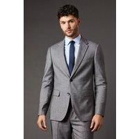 Burton Mens Mid Grey Suit Jacket Slim Fit Stylish Sharkskin Design