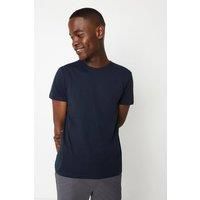 Mens Navy Plain Crew Neck T-Shirt - Xl
