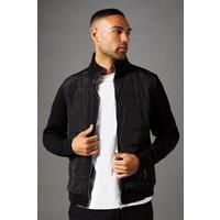 Burton Mens Jacket Black Quilted Hybrid All Seasons Casual Zip Closure
