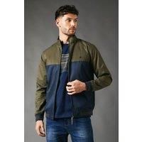 Maine Khaki Two Tone Zip Through Jacket, S, Khaki