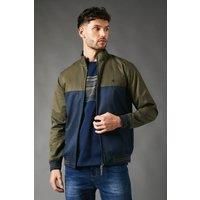 Maine Khaki Two Tone Zip Through Jacket, L, Khaki