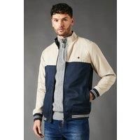 Stone Two Tone Zip Through Jacket