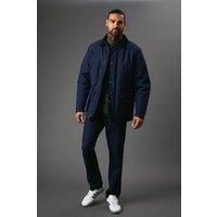Maine Mens Jacket Navy Padded Quilted Casual All Seasons Spacious Pockets