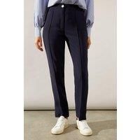 Wallis Womens Dress Navy Pants Tapered Split Hem High Waisted Smart Comfort