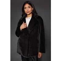 Two Tone Faux Fur Coat