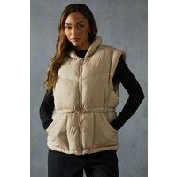 Misspap Taupe Puffer Jacket Womens Casual Jackets & Coats