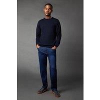 Mens Indigo Stretch Straight Fit Jeans - 32R