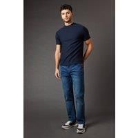Burton Mens Straight Jeans Classic Fit Blue Wash Stretch Fabric