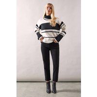 Wallis Womens Jumper Mono Striped Roll Neck Casual All Seasons