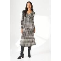 Mono Check Jacquard Wrap Dress