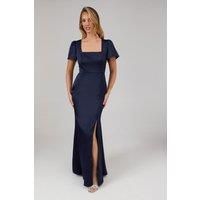 Debut London by Coast Angel Sleeve Square Neckline Satin Bridesmaids Maxi Dress
