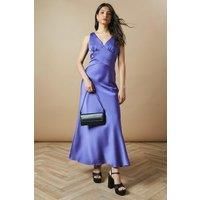 Occasion Velvet Tie Satin Maxi Dress