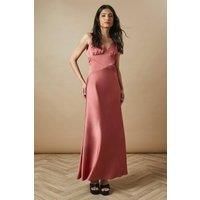 Occasion Velvet Tie Satin Maxi Dress