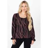 Womens Petite Pink Spot Scoop Neck Button Tea Blouse