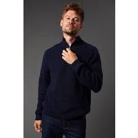 Burton Mens Jumper Navy Navy Ribbed Texture High Neck Comfortable Casual Wear
