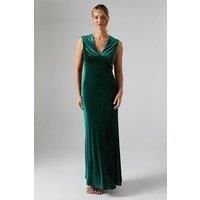 Velvet Open Back Detail Maxi Bridesmaids Dress