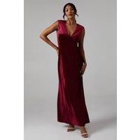 Velvet Open Back Detail Maxi Bridesmaids Dress