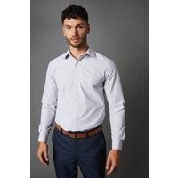 Burton Mens Button-Up Shirt White Collared Casual All Seasons Regular Fit