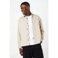Mens Natural Heavyweight Cotton Twill Overshirt - M