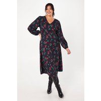 Dorothy Perkins Womens Maxi Dress Floral V-Neck Long Sleeve Floral