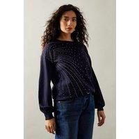 Womens Hot Fix Embellished Tunic