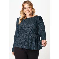Womens Curve Empire Seam Smock Top Spot Print