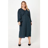 Dorothy Perkins Womens Midi Dress Black Spot Print Frill Neck Balloon Sleeve