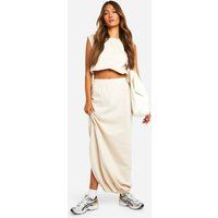 Womens Bubble Split Midi Skirt